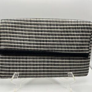 Stella & Dot Black and White Checkered Clutch